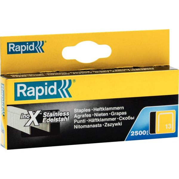 Rapid Nr 13 Fintrådstift Rustfritt stål 2500-pakn. 6 mm