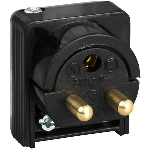 Schneider Electric 189519700 Lampepropp jordet, 2-polet, for ledningsmontering, svart