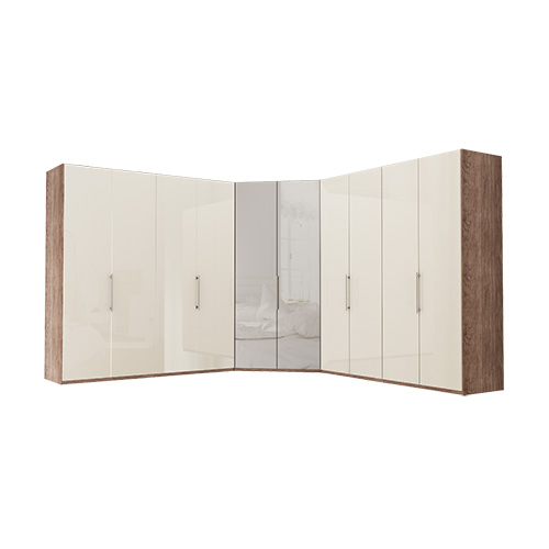 Garderobe Atlanta - Mørk rustikk eik 200 + walk-in + 200, 216 cm
