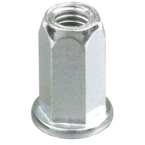Ejot 460394 Blindnagelmutter flatt hode åpen sekskant, 200-pakning M10C