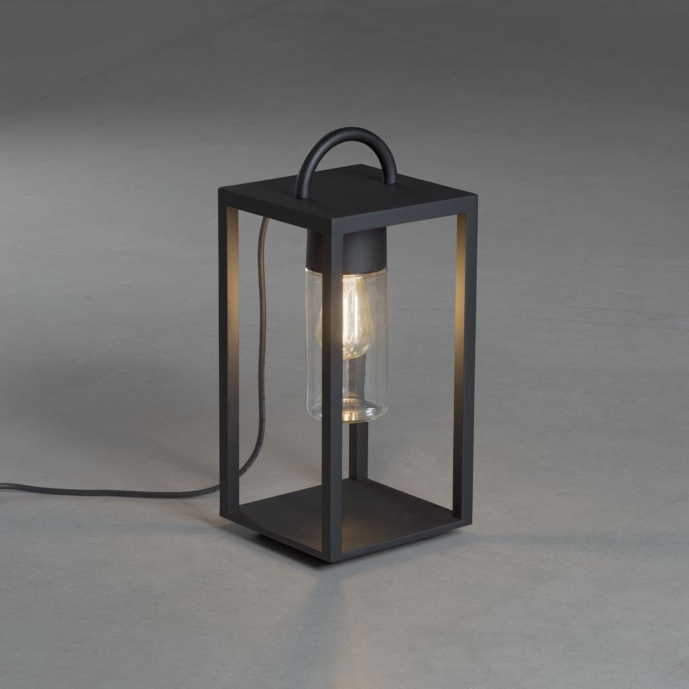 Konstsmide Gulvlampe Bologna Gulvlampe E27 230V Transparent Glass Svart
