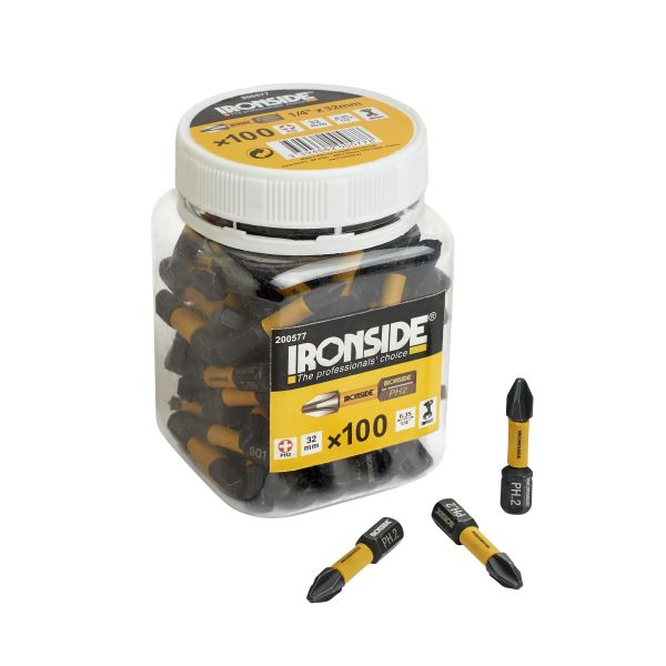 Ironside 200577 Kraftbits 100-pakning, PH2