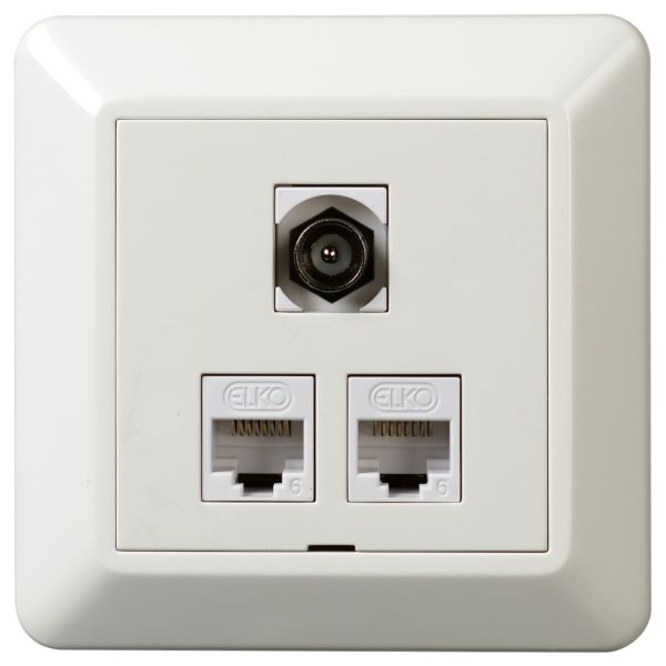 Elko EKO05583 Uttak 2x RJ45/1x IEC, hann