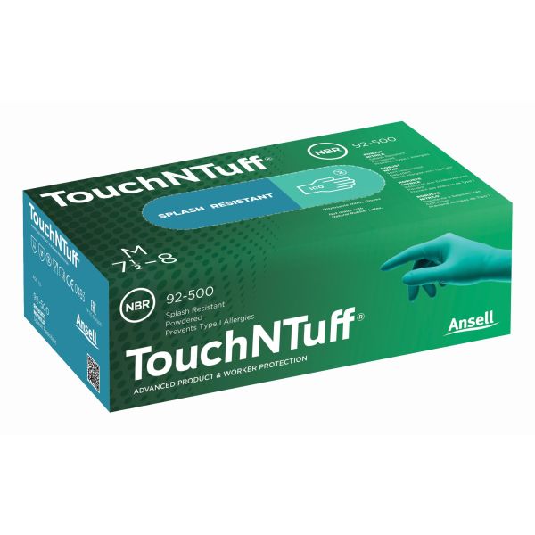 Ansell 92-500 Engangshanske Grønn nitril, Pudret Størrelse 6,5-7, 100-pack