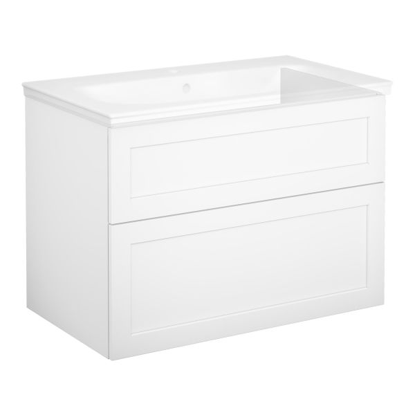 Gustavsberg Artic Kommode 80 cm, med myklukking Hvit, gripelist