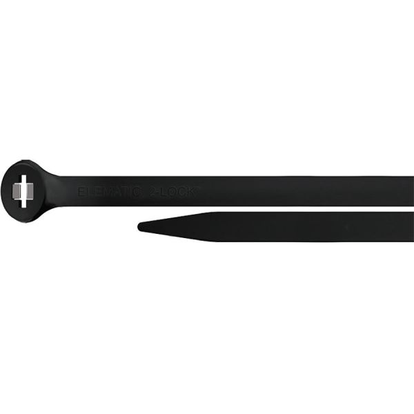 Elematic 9006012 Buntebånd sort, 2-lock, 100-pakning 2,5 x 100 mm