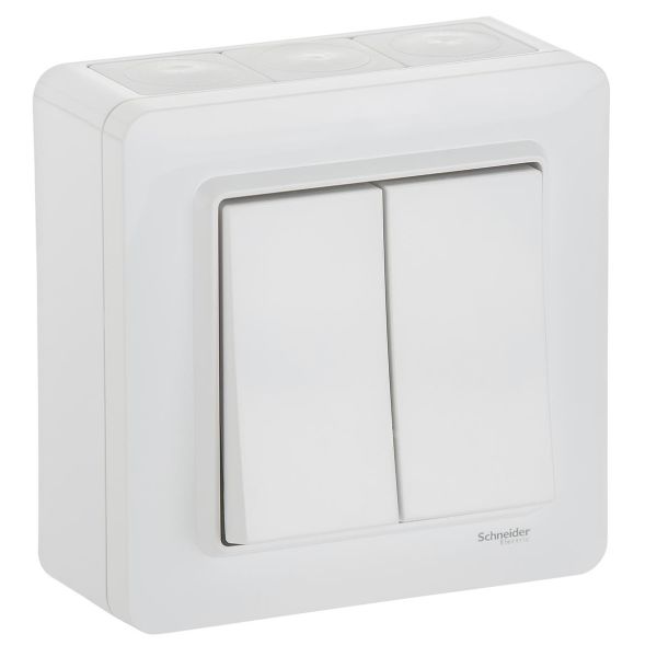Schneider Electric WDE002974 Strømstiller utvendig, IP44, hvit Krone