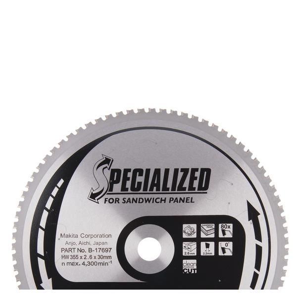 Makita B-17697 Sagklinge 80T, 355x30mm