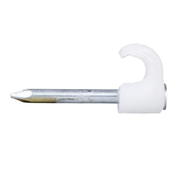 Schneider Electric TC 2011017 Spikerklips for rund kabel, 3–5 mm, 100-pakning 20 mm lengde, hvit
