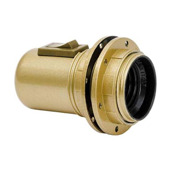 Gelia 100003264 Lampeholder E27, gjenget, med vippestrømbryter