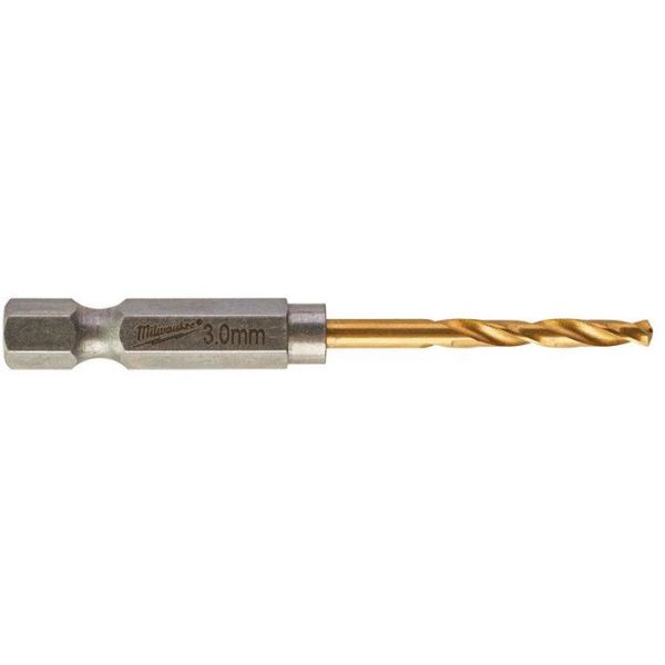 Milwaukee SHOCKWAVE Red Hex HSS-G TIN Metallbor 2-pakning 3 mm