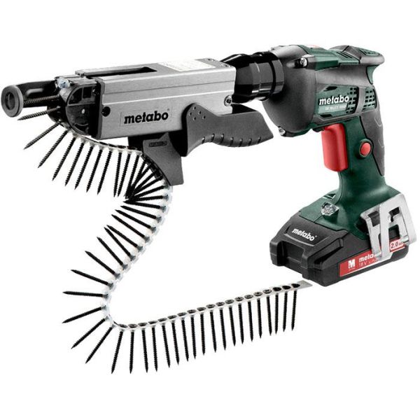 Metabo SE 18 LTX 6000 Gipsskrutrekker med skruemagasin, batterier og lader