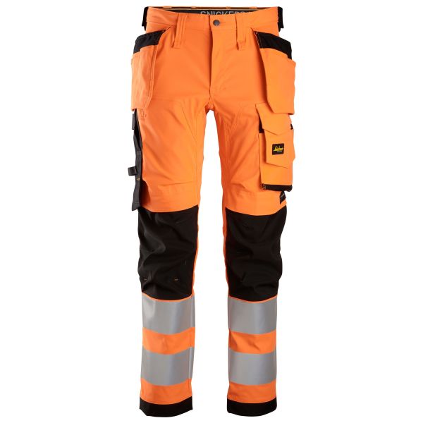 Snickers 6243 AllroundWork Arbeidsbukse varsel, oransje/svart 44