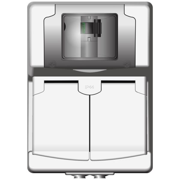 Norwesco 470504 Vegguttak halogenfri, 230 V, 10 A Hvit