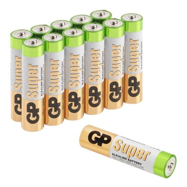GP Batteries Super Alkaline 24A-S12/LR03 Alkaliske batterier AAA, 12-pakning