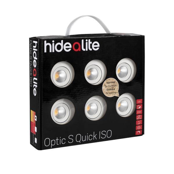 Hide-a-Lite DL Optic S Quick Downlight 6-pakk, hvit Tune