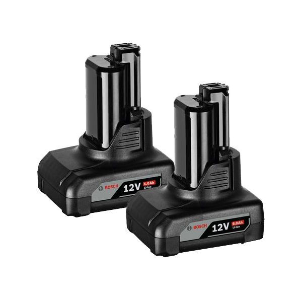 Bosch GBA 12V Li-Ion-batteri 6,0Ah, 2-pakning