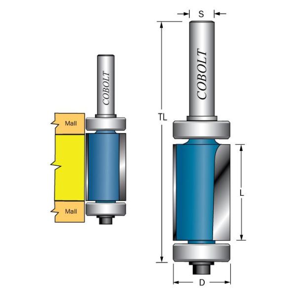 Cobolt 05-024XL Kantfres med doble styrelagre