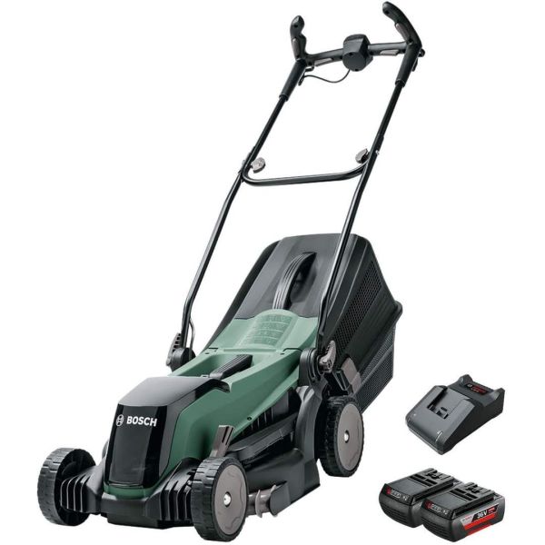 Bosch DIY Easy Rotak 36-550 Gressklipper med 2 stk 2,0Ah batterier og ladere