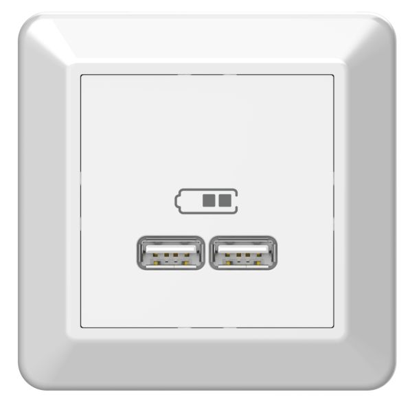 Elko EKO05982 Ladeuttak USB 2,1 A, hvit