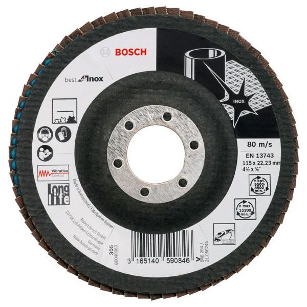 Bosch Best for Inox Lamellslipeskive 115x22,23 mm K40