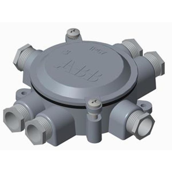 ABB 2CMA136536R1000 Lettmetallboks med gjenge 18,6 av aluminium 2 høyre, 2 venstre, 1 ned, 1 opp