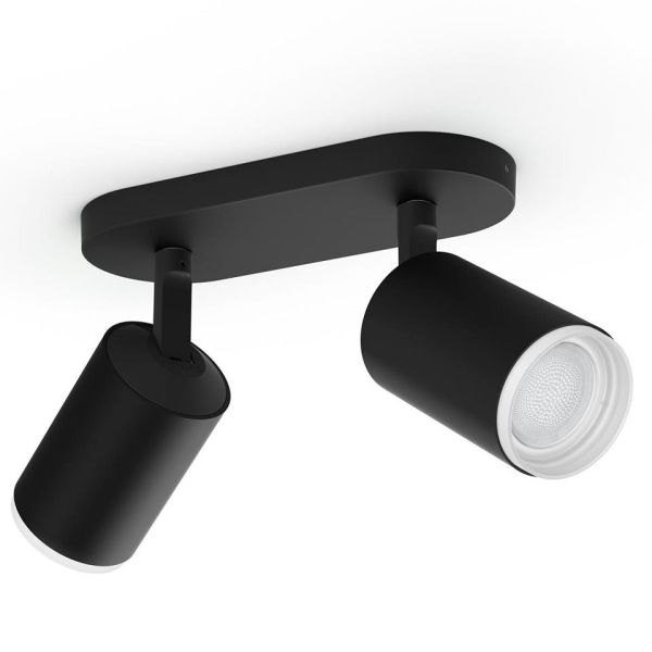 Philips Hue Fugato Spotlight svart, 2 x 5,7 W LED