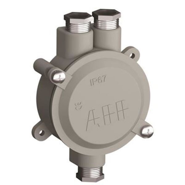 ABB 2CMA136532R1000 Lettmetallboks med gjenge 18,6 av aluminium 2 høyre, 1 venstre