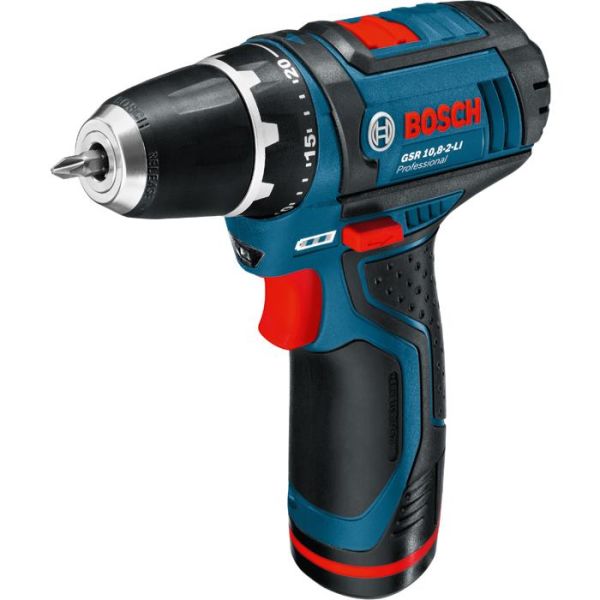 Bosch GSR 12V-15 Borskrutrekker med batterier og lader