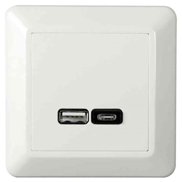 Elko EKO07079 Ladeuttak USB/USB-C, hvit
