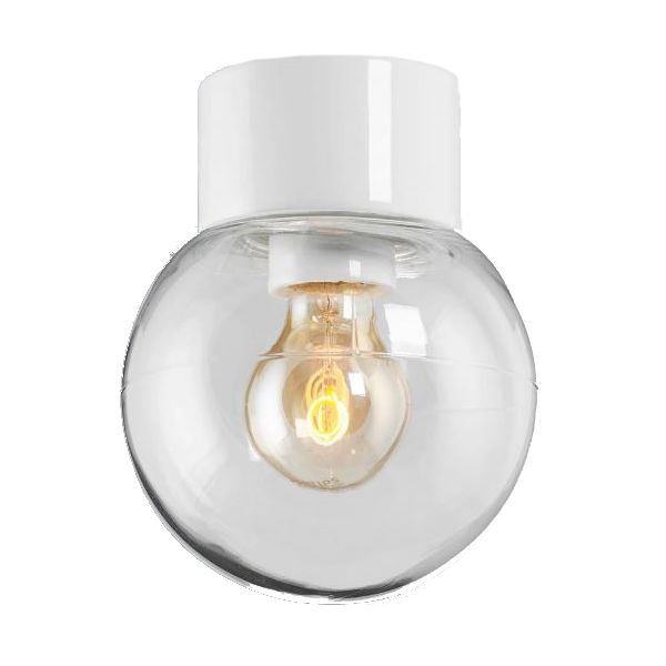 Ifö Electric Classic Glob 150 Takarmatur IP54, rett, E27, rett Hvit