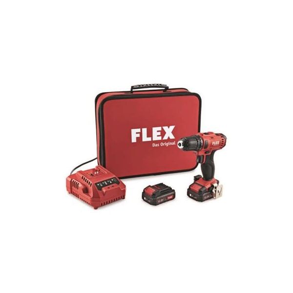 Flex DD 2G 10,8-LD Borskrutrekker med 2,5Ah batterier og lader