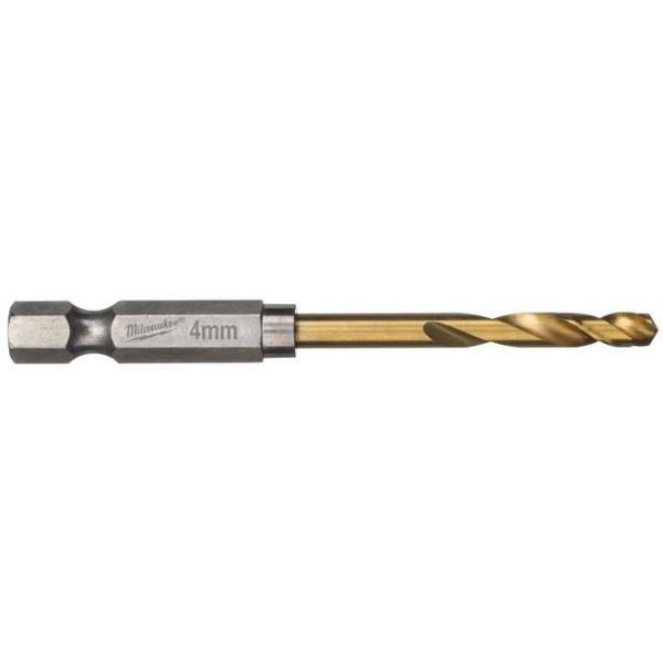 Milwaukee SHOCKWAVE Red Hex HSS-G TIN Metallbor 2-pakning 4 mm