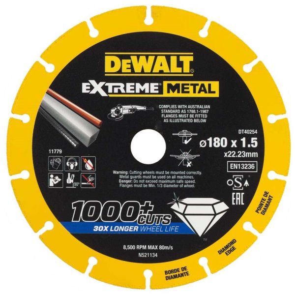 Dewalt Extreme Metal Diamond Edge Diamantkappskive 180 x 22,23 x 1,5 mm