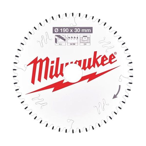 Milwaukee CSB P Alu Sagklinge 190x2,4x30 mm, 54T