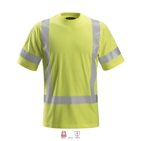 Snickers 2562 ProtecWork T-skjorte varsel, gul XS