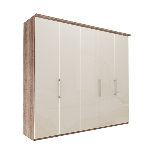 Garderobe Atlanta - Mørk rustikk eik 250 cm, 216 cm, Med gesims