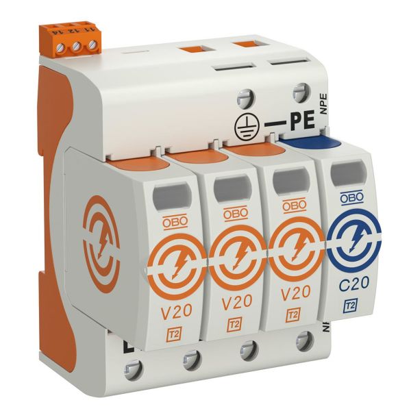 Obo Bettermann 5095333 Overspenningsvern type 2, 230 V, IP20 3+N/PE, 4 leder
