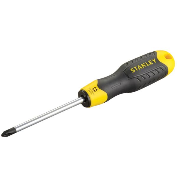 STANLEY 0-64-976 Cushion Grip SKRUTREKKER Pozidriv, forkrommet klinge, mykt grep PZ 3 x 150 mm