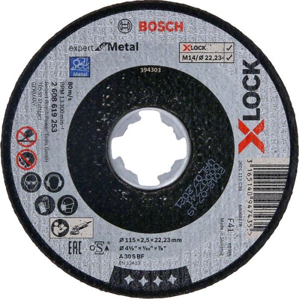 Bosch Expert for Metal Kappskive X-LOCK, rett skjæring 115 × 2,5 × 22,23 mm