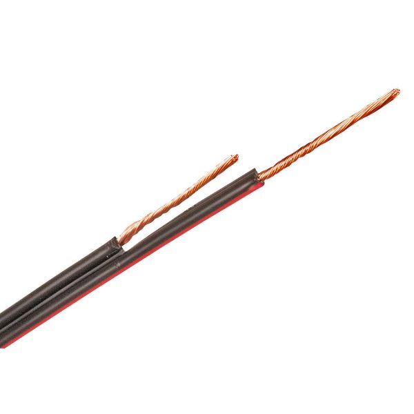 Nexans RQUB LED-kabel 2 x 0,75 mm², svart/rød 100 m, bobin