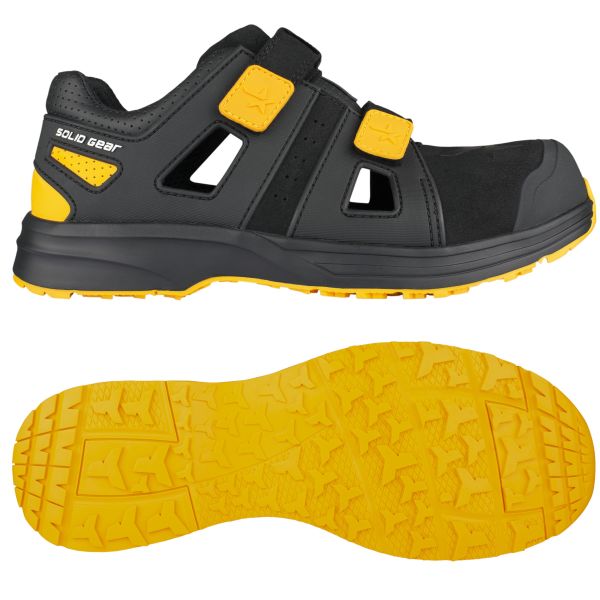 Solid Gear Dune Vernesandal S1P, luftig, svart/gul 36