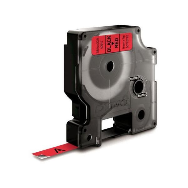 DYMO Standard D1 Teip 9mm Svart på rødt