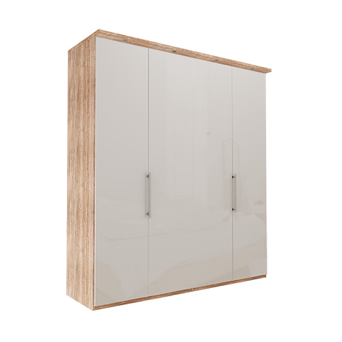 Garderobe Atlanta - Lys rustikk eik 200 cm, 216 cm, Med gesims