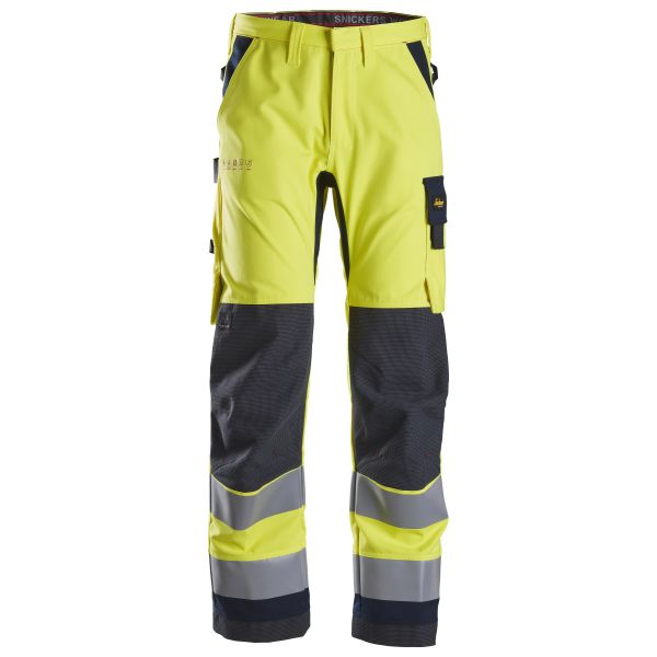 Snickers 6360 ProtecWork Arbeidsbukse varsel, gul/marineblå C42