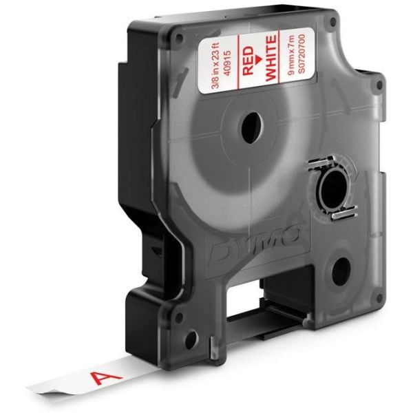 DYMO Standard D1 Teip 9mm Rødt på hvitt