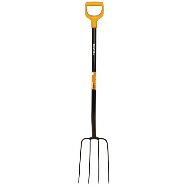 Fiskars Solid Kompostgreip svart stål, 4 klør