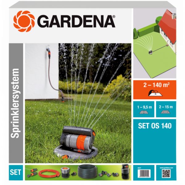 Gardena OS 140 Rektangulærspreder med tilbehør
