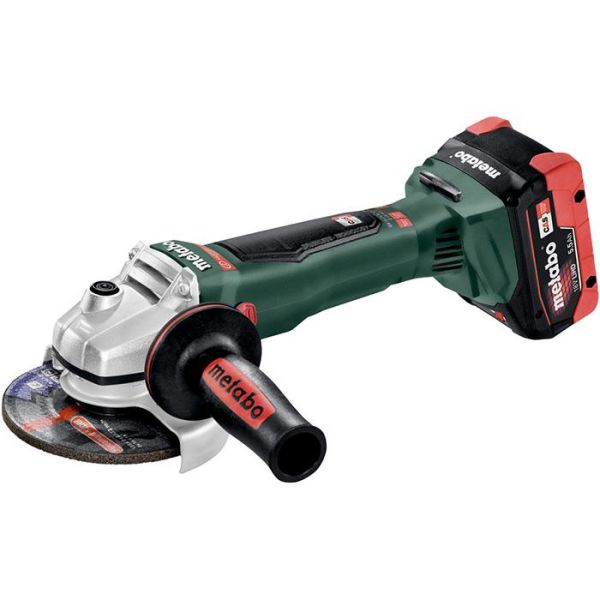 Metabo WB 18 LTX BL 125 Quick Vinkelsliper med 5,5Ah-batterier og lader