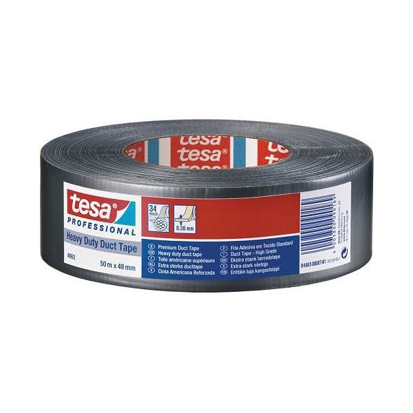 Tesa 4663 Premium Ducttape sølv, 50 m x 48 mm